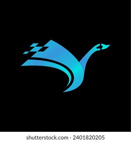 Abstrakte Design-Vektorvorlage Swan Logo. Kosmetik SPA Fashion Vogel Logotype Konzept Symbol.