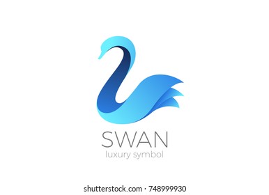 Swan Logo abstract design vector template.
Cosmetics SPA Fashion bird Logotype concept icon.