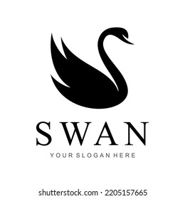 swan logo abstract silhouette vector