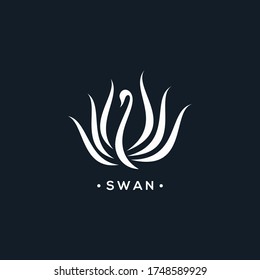 swan logo animal black white