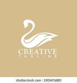 Logo del cisne, vector de diseño creativo