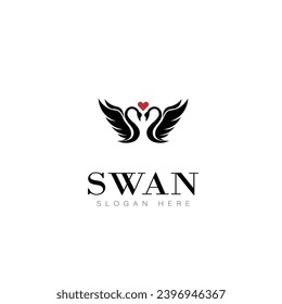 logotipo swan símbolo de diseño anime belleza negocio natural