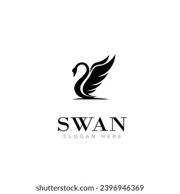 swan logo anime design symbol beauty business natural