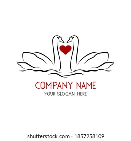 Swan logo art template vector illustration design on white background.