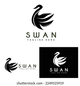 Swan Logo, Bird Animal Design, Duck Logo, Product Brand Label Vector