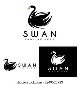 Swan Logo, Bird Animal Design, Duck Logo, Product Brand Label Vector
