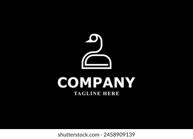 swan logo with black background