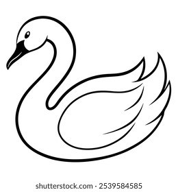 Swan logo. Black and white vector illustration. Concept for logo, card, banner, poster, flyer. Swan logo. Black and white vector illustration. Concept for logo, card, banner, poster, flyer vector 