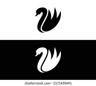  Swan Logo concept. Creative Minimal design template
