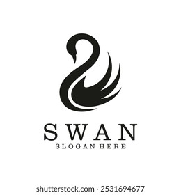 Swan logo concept design vector illustration