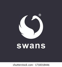 Swan logo concept inspiration. Business or Animal design template. Vector illustration.