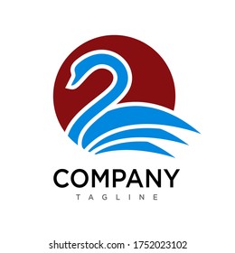 Swan logo , creative design vector template