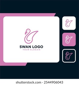 swan logo design with animal