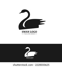 swan logo design. black swan vector