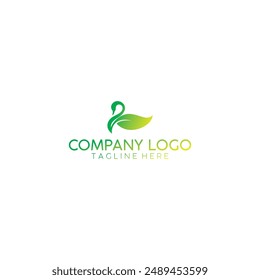 El diseño del logotipo del cisne se combina con el logotipo de la hoja.