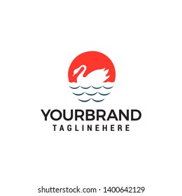 swan logo design concept template vector