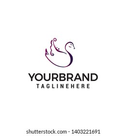 swan logo design concept template vector
