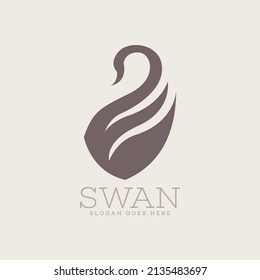 Swan Logo Design Concept Template Vector. Animal Logo Template Vector