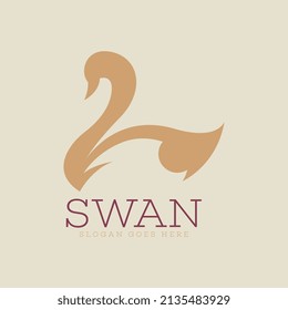 Vector de plantilla de diseño de logotipo de Swan. Vector de plantillas de logotipo animal