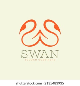 Swan Logo Design Concept Template Vector. Animal Logo Template Vector