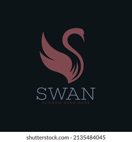 Vector de plantilla de diseño de logotipo de Swan. Vector de plantillas de logotipo animal