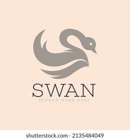 Swan Logo Design Concept Template Vector. Animal Logo Template Vector
