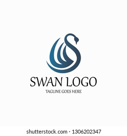 Swan logo design concept. Vector illustration