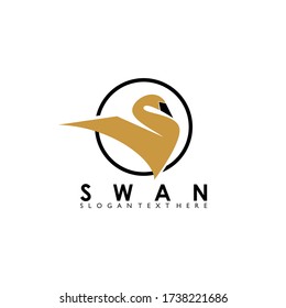swan logo design concept vector