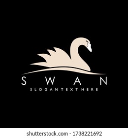 vector de diseño de logotipo de swan