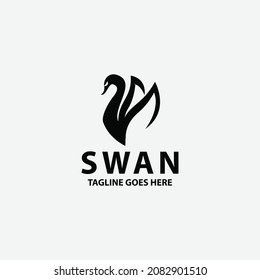 Swan logo design concept. Vector illustration