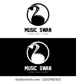 Swan Logo Design, Duck Animal Illustration, Company Brand Template Vector