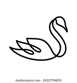 Logotipo del cisne, elemento de diseño para el logotipo, póster, tarjeta, bandera, emblema, camiseta. Ilustración de vector