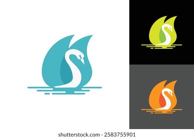 Swan  logo Design, Logo Design graphic Conception, logo icon template graphic art, vector illustration design.