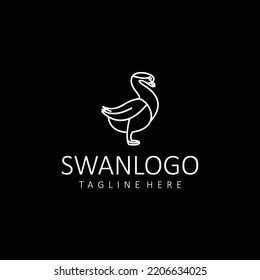 Swan logo design icon tamplate