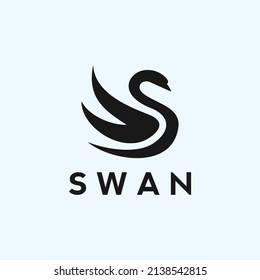 logotipo de cisne o vector de ganso