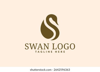 design do logotipo do cisne. ícone do logotipo ilustração do vetor