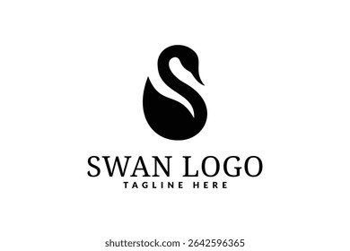 design do logotipo do cisne. ícone do logotipo ilustração do vetor