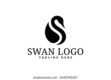 design do logotipo do cisne. ícone do logotipo ilustração do vetor