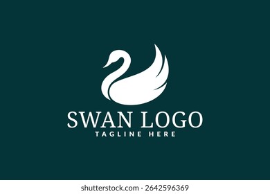 design do logotipo do cisne. ícone do logotipo ilustração do vetor