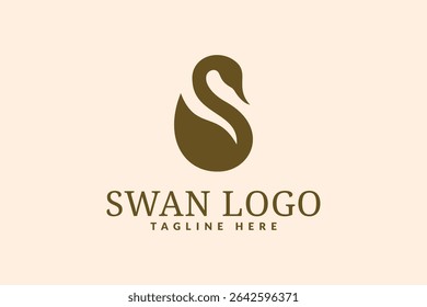 design do logotipo do cisne. ícone do logotipo ilustração do vetor