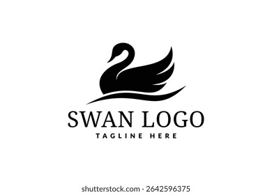 design do logotipo do cisne. ícone do logotipo ilustração do vetor