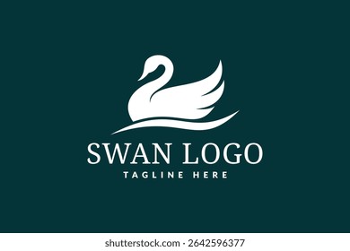 design do logotipo do cisne. ícone do logotipo ilustração do vetor
