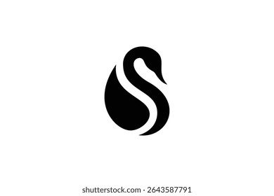 design do logotipo do cisne. ícone do logotipo ilustração do vetor