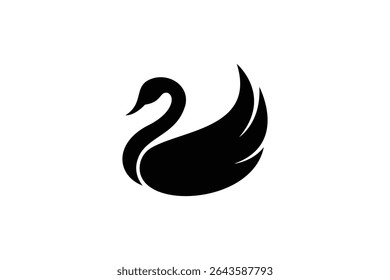 design do logotipo do cisne. ícone do logotipo ilustração do vetor