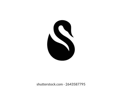 design do logotipo do cisne. ícone do logotipo ilustração do vetor