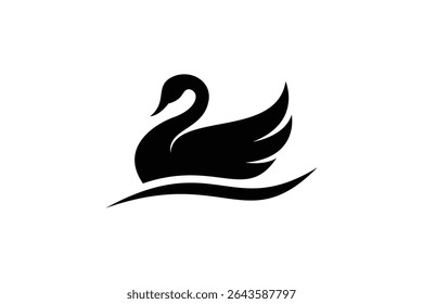 design do logotipo do cisne. ícone do logotipo ilustração do vetor