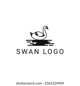 swan logo design idea with river - Shutterstock ID 2365224909