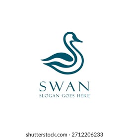 Projeto do logotipo do cisne, vetor da ilustração do modelo do logotipo do cisne