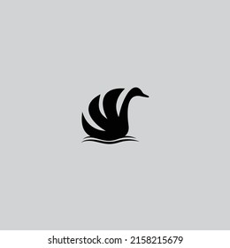 Swan logo design  silhouette vector