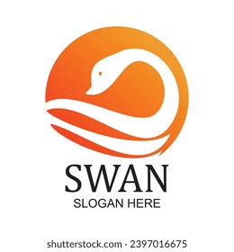 Diseño de logotipo de Swan concepto simple Vector Premium